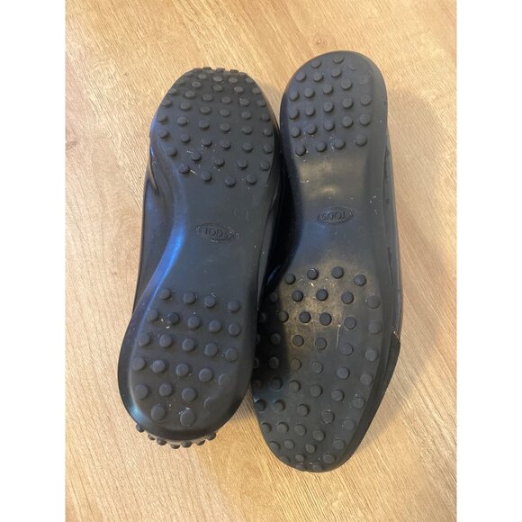 Tod's Women's Black & Gold Suede/Leather Driving Flats Size 8 - Picture 5 of 6